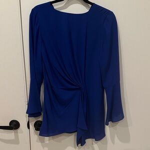Neiman Marcus Royal Blue Draped Blouse